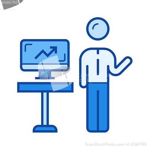 Image of Global presentation line icon.