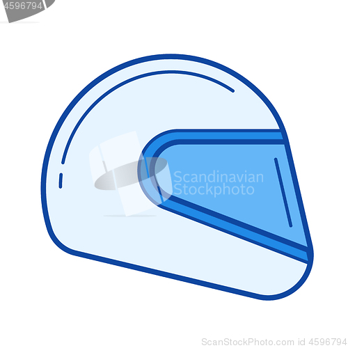 Image of Moto helmet line icon.