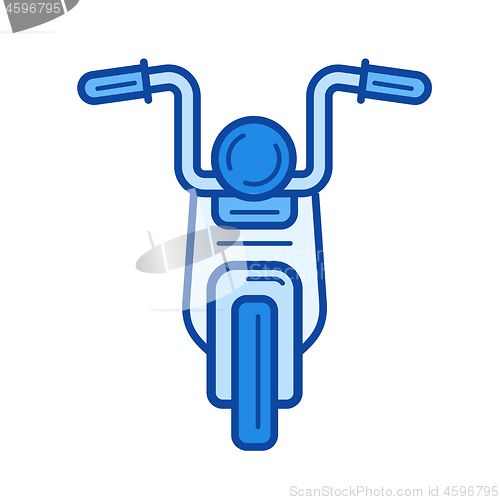 Image of Cruiser motorcycle line icon.