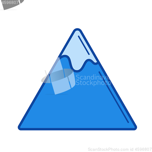Image of Mountain summit line icon.