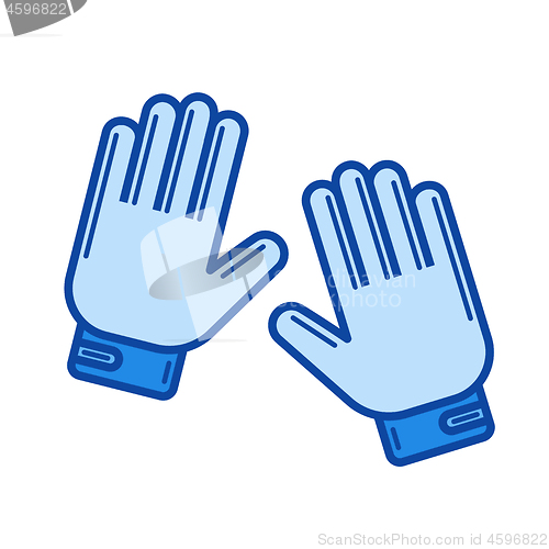 Image of Moto gloves line icon.