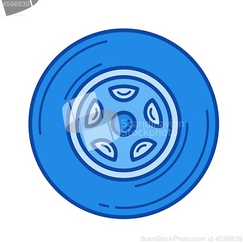 Image of Car wheel line icon.