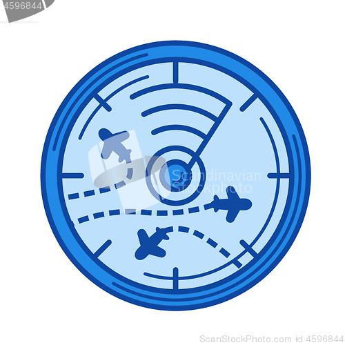 Image of Flight radar line icon.