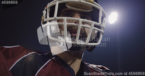 Image of Closeup Portrait Of American Football Player