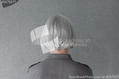 Image of Mature woman with natural gray hair