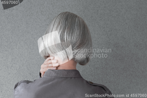 Image of Woman with silver gray hair