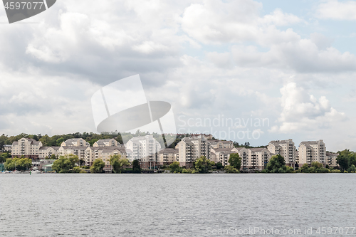 Image of Modern city on a lakeshore