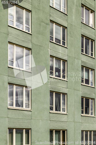 Image of Windows of a green building