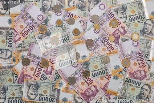 Image of Banknotes Background, Hungarian Forints