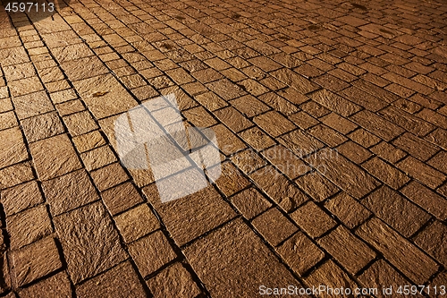 Image of Stone Pavement Pattern At Night