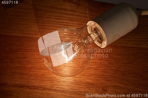 Image of Light bulb on a table