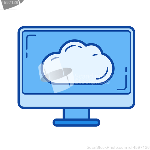 Image of Cloud technology line icon.
