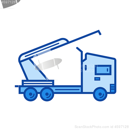 Image of Truck crane line icon.