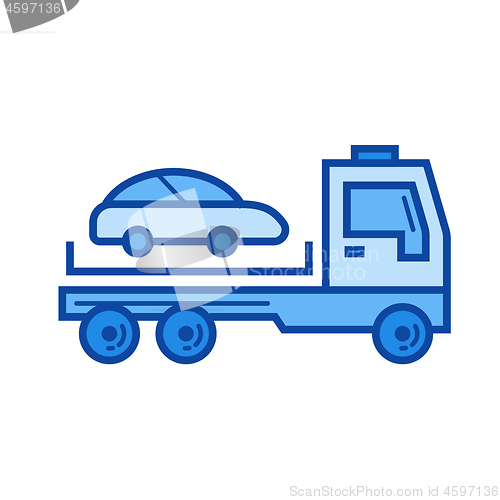 Image of Tow truck line icon.