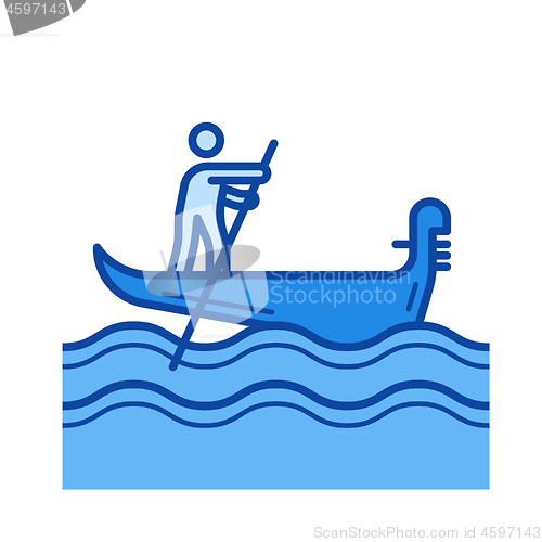 Image of Venice gondola line icon.