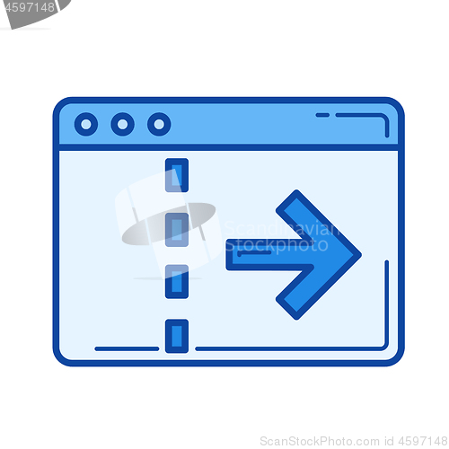 Image of Data transfer line icon.