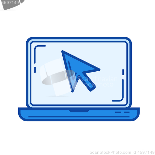 Image of Laptop cursor line icon.