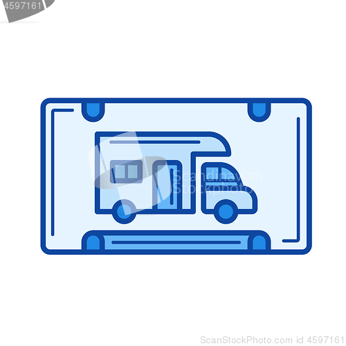 Image of RV parking line icon.