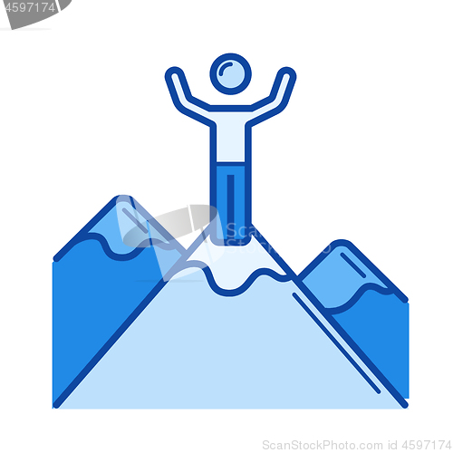 Image of Mountain climber line icon.