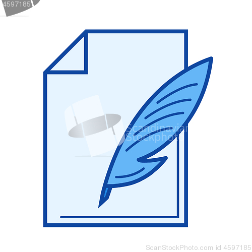 Image of Write document line icon.