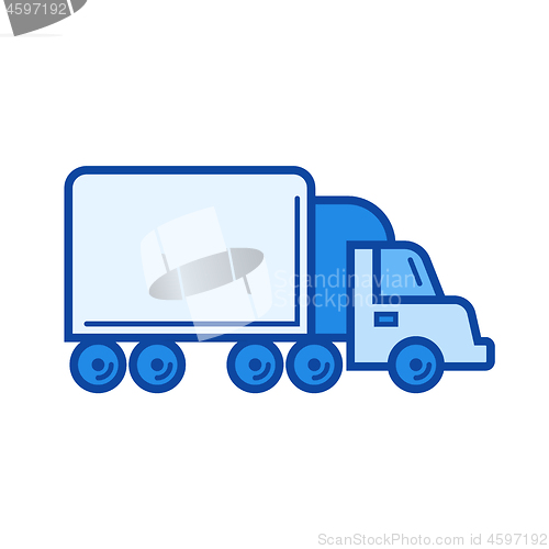 Image of Box truck line icon.