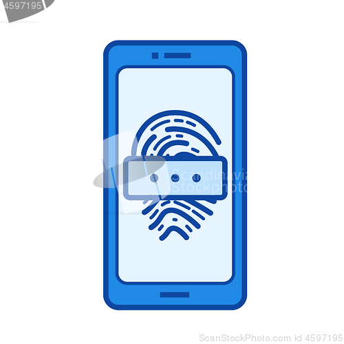 Image of Fingerprint password line icon.