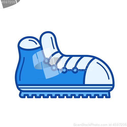 Image of Hiking boots line icon.