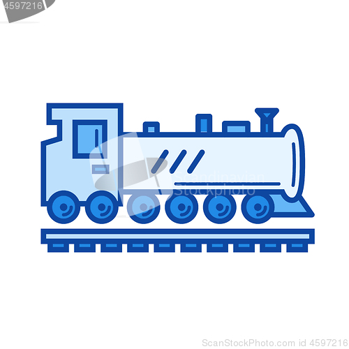 Image of Steam locomotive line icon.