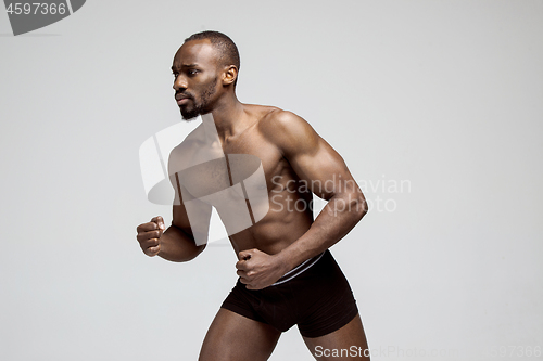 Image of Fit young man with beautiful torso isolated on white background