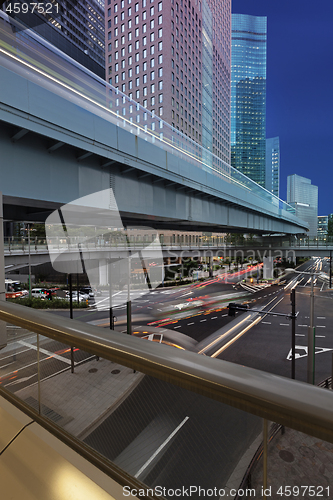 Image of Modern architecture. Elevated Highways and skyscrapers in Tokyo.