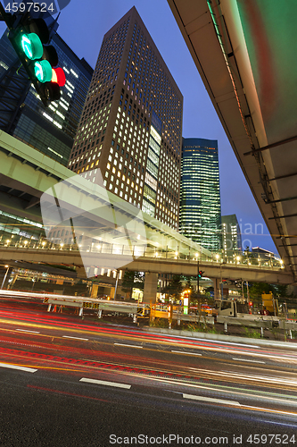 Image of Modern architecture. Elevated Highways and skyscrapers in Tokyo.