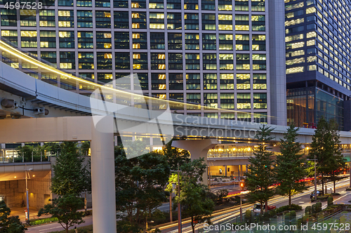 Image of Modern architecture. Elevated Highways and skyscrapers in Tokyo.