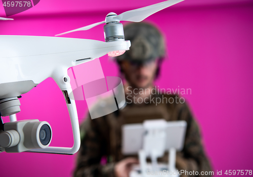 Image of soldier drone pilot technician