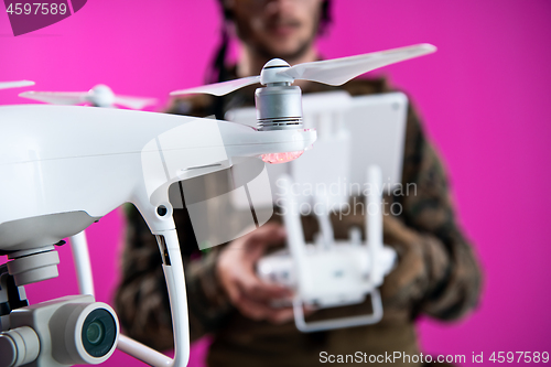 Image of soldier drone pilot technician