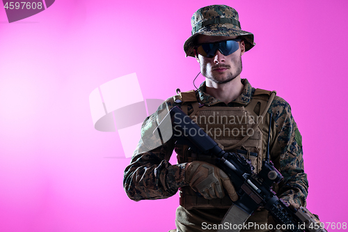 Image of modern warfare soldier pink backgorund