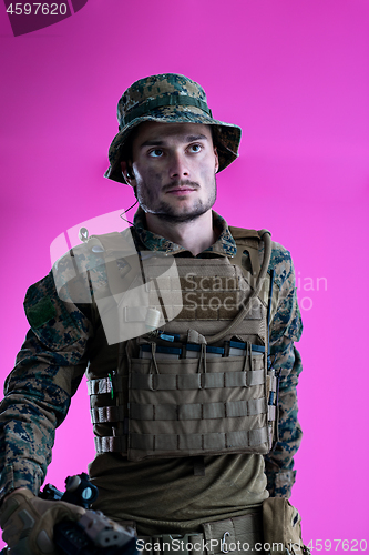 Image of modern warfare soldier pink backgorund