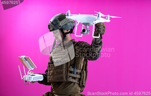 Image of soldier drone pilot technician