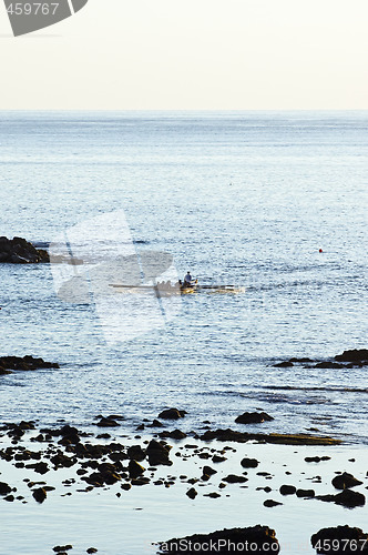 Image of Rowboat approaching in Pico,  Azores