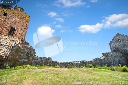 Image of Castle ruin withh a stone wall