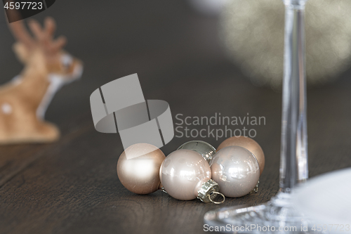 Image of Elegant Christmas ornament on a table