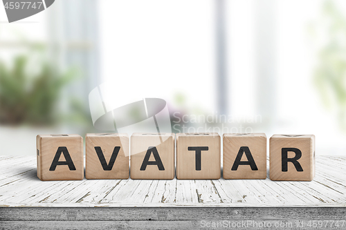 Image of Avatar word on a wooden sign made of blocks