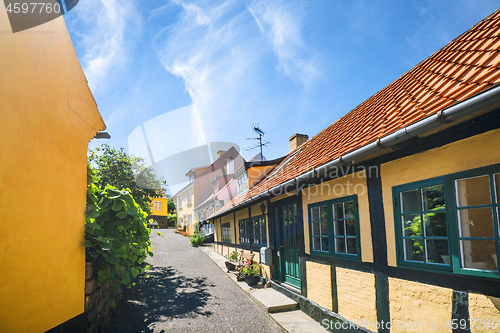 Image of Idyllic village with yellow buildings