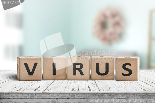 Image of Virus alert message on a desk