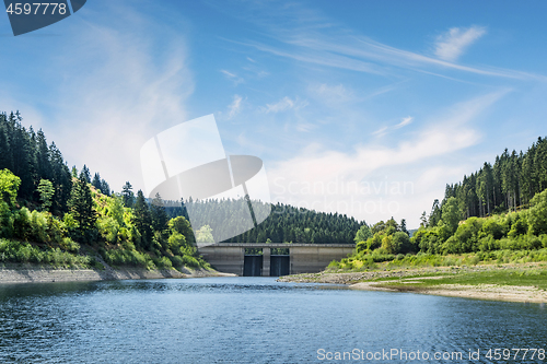 Image of Dam in a colorful landscape in the summer