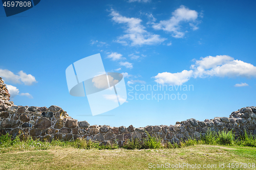 Image of Stone wicket on a meadow in the summer