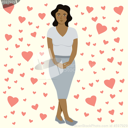 Image of Vector Woman Celebrating Valentines Day