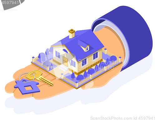 Image of Sale Purchase Rent Mortgage House Isometric