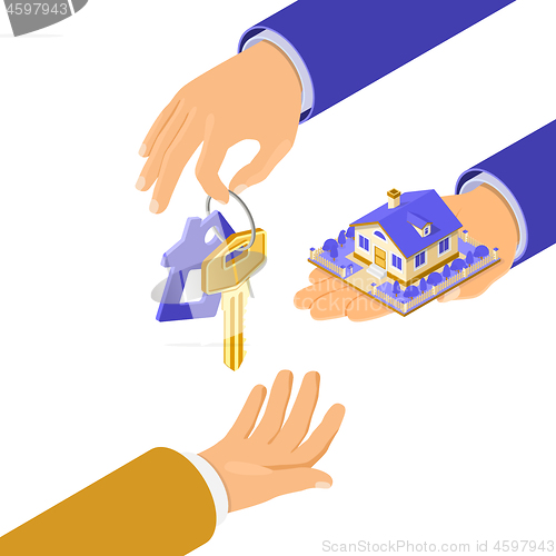 Image of Sale Purchase Rent Mortgage House Isometric