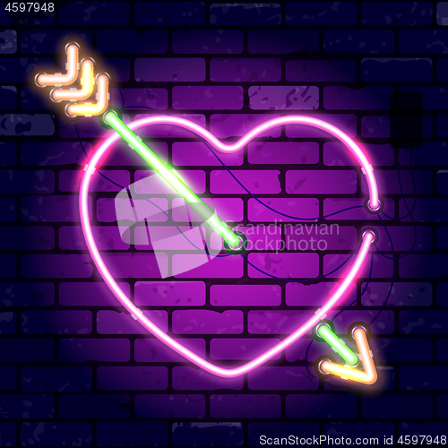 Image of Valentines Day Neon Signboard