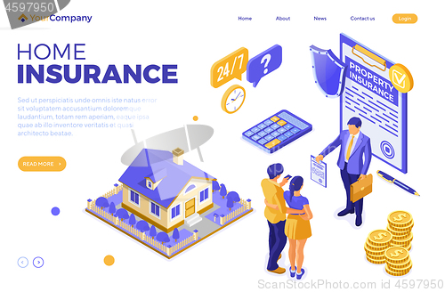 Image of Sale Purchase Insurance Mortgage House Isometric